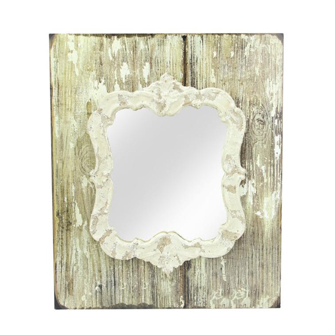 Raz New Romance Brown Victorian Detail Decorative Wooden Wall Mirror 14"H